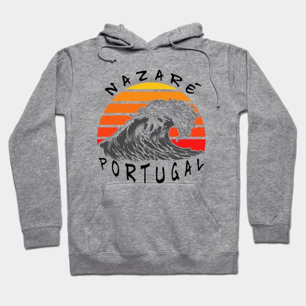 nazaré big wave Portugal Hoodie by arteonline20